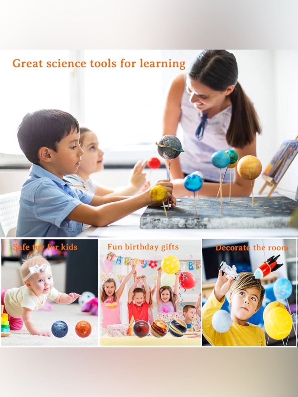 Solar System Planet Balls Anti-Stress balls set of 10 - Picture 17 of 17